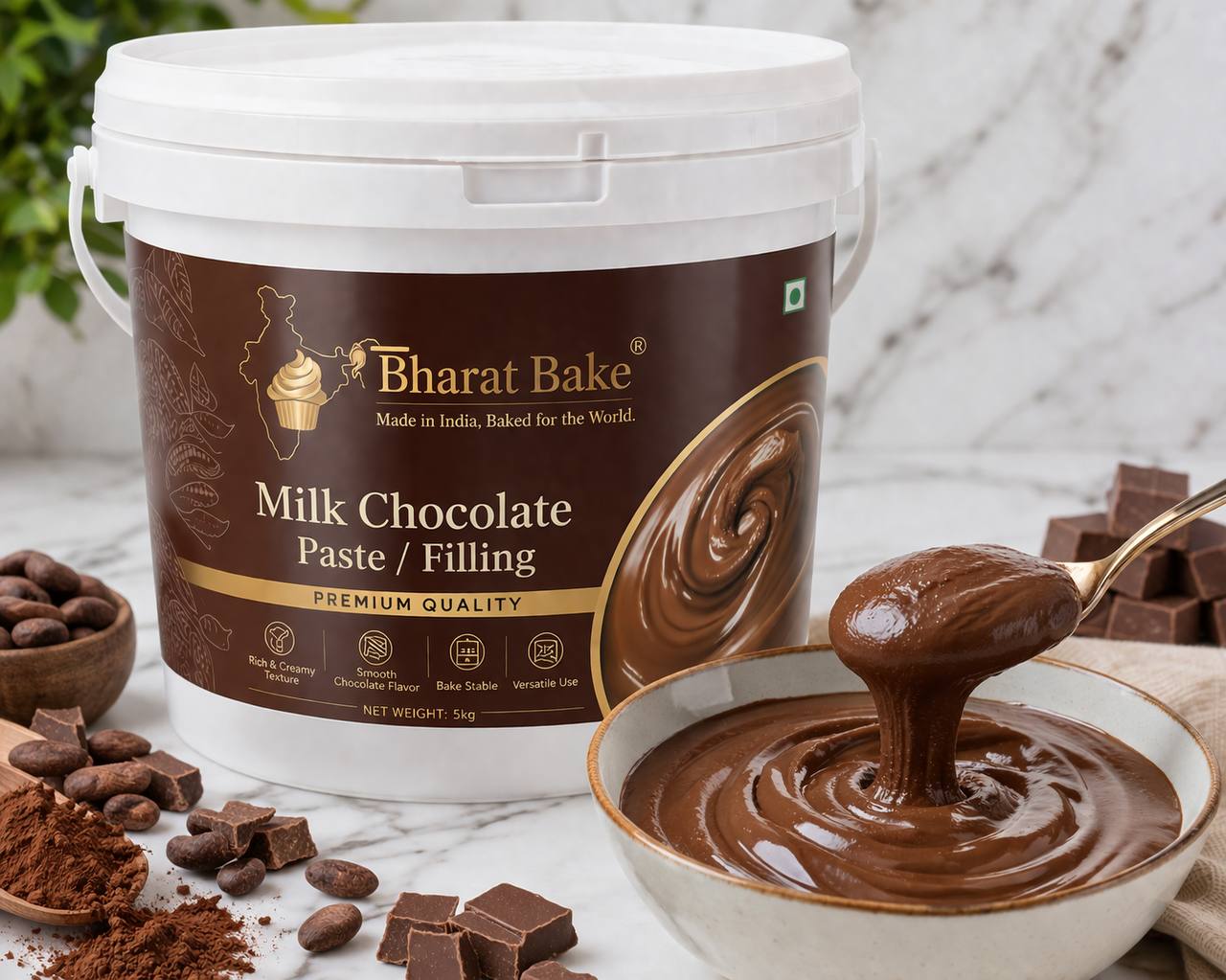 MILK CHOCOLATE PASTE - 1 kg Bucket Packing